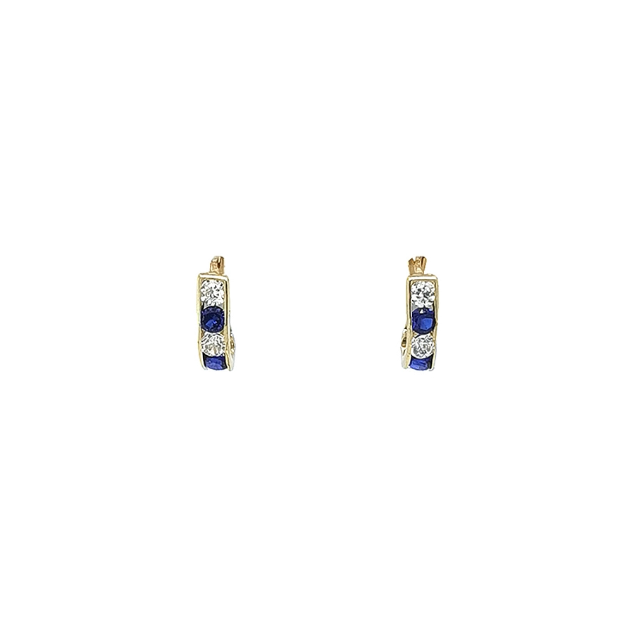 Gold-Ohrringe mit Saphir