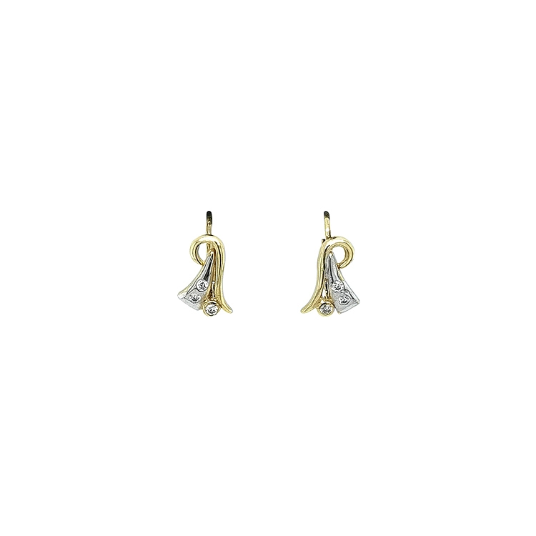 Ohrringe mit Zirkonen in Gold