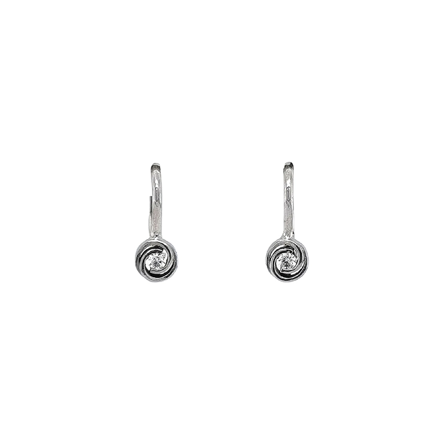 Elegante Weißgoldohrringe mit Zirkonia
