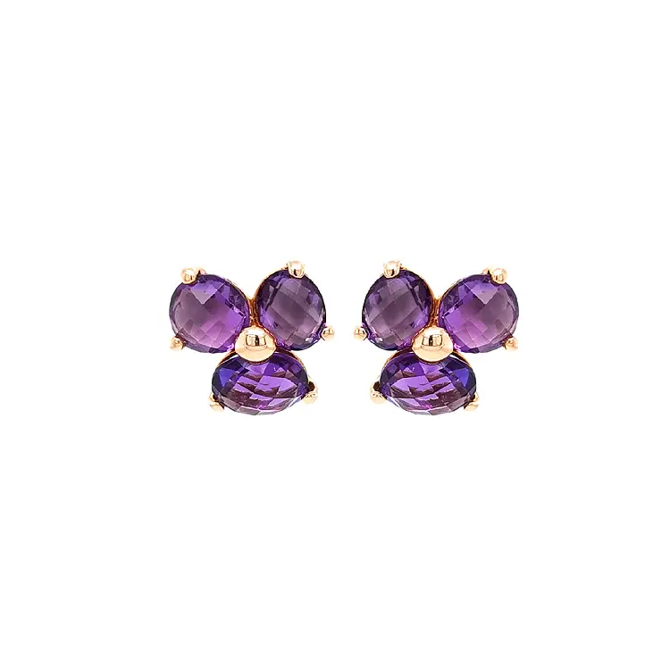Gold-Ohrringe mit Amethyst