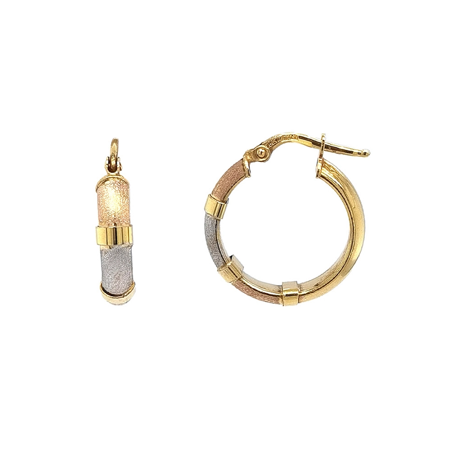 Elegante Creolen aus Trikolor-Gold
