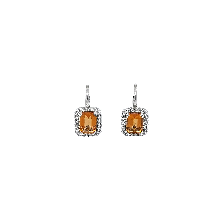 Gold-Ohrringe Orange Steine