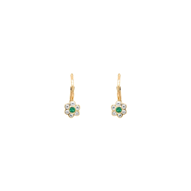 Goldohrringe Blumen mit Zirkonen