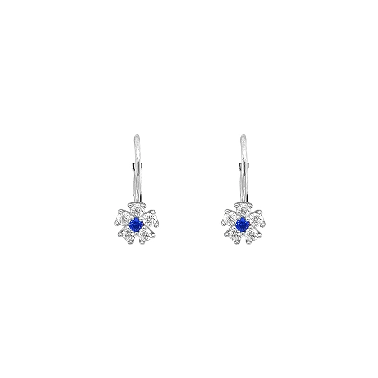 Goldohrringe Blumen mit Zirkonen