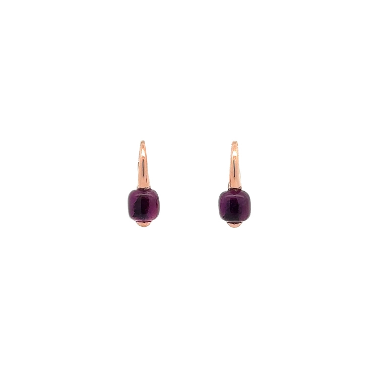Elegante Roségold-Ohrringe mit Amethyst