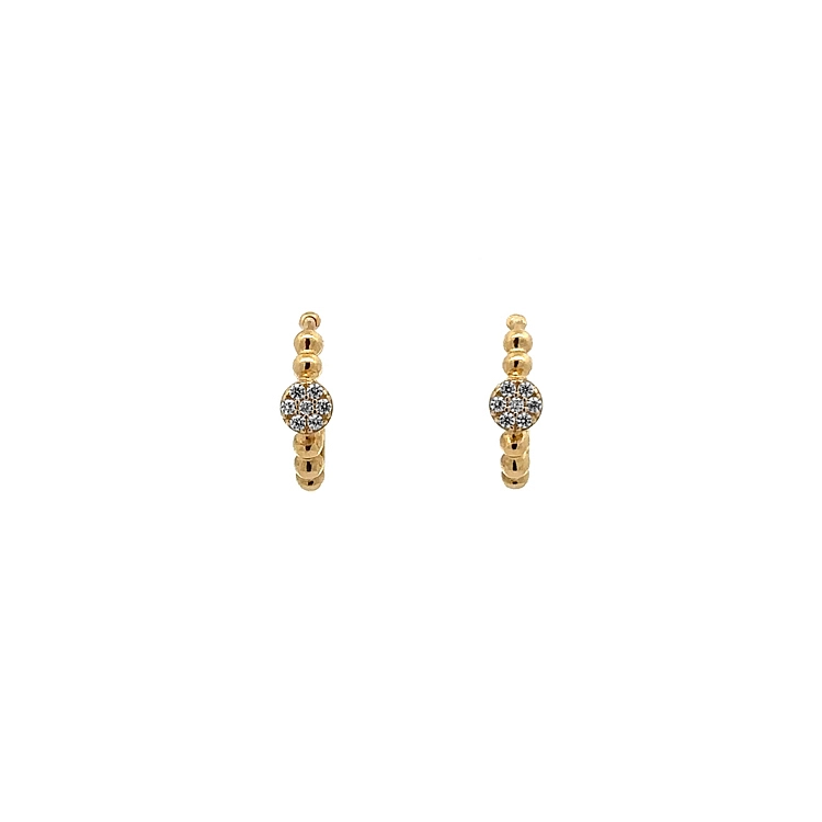 Goldene runde Ohrringe mit Zirkonen