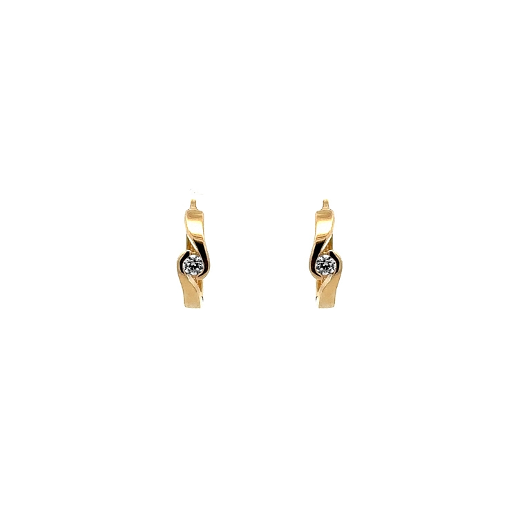 Goldene runde Ohrringe mit Zirkonen