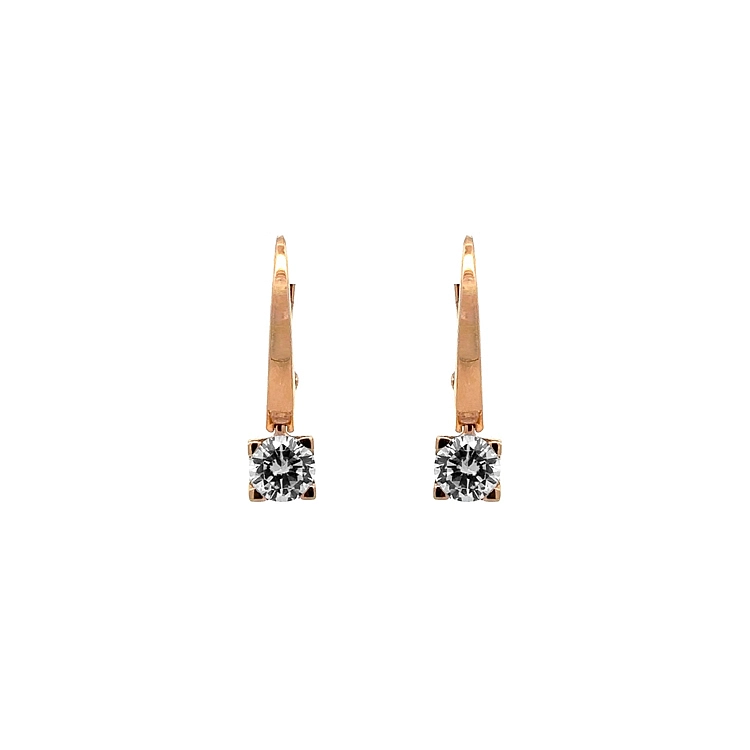 Ohrringe mit Zirkonen aus Rotgold