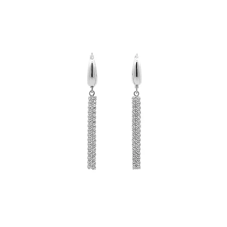 Weißgold-Ohrringe mit Zirkonen