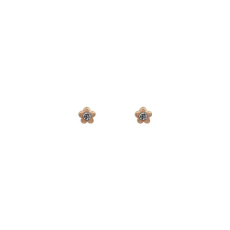 Goldohrringe Blumen mit Zirkonen