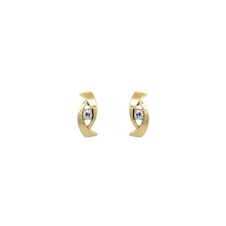 Gold-Ohrringe mit Zirkonen