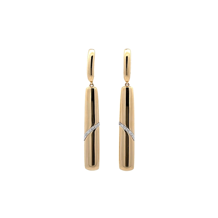 Vibrierende Ohrhänger - Die Eleganz von Gelbgold und Zirkonen