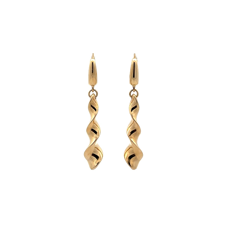 Luxuriöse goldene Ohrringe mit einzigartigem Twist-Effekt
