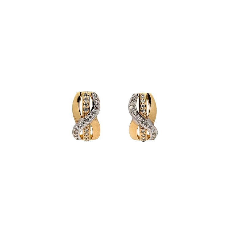 Ohrringe mit Zirkonen in Gold