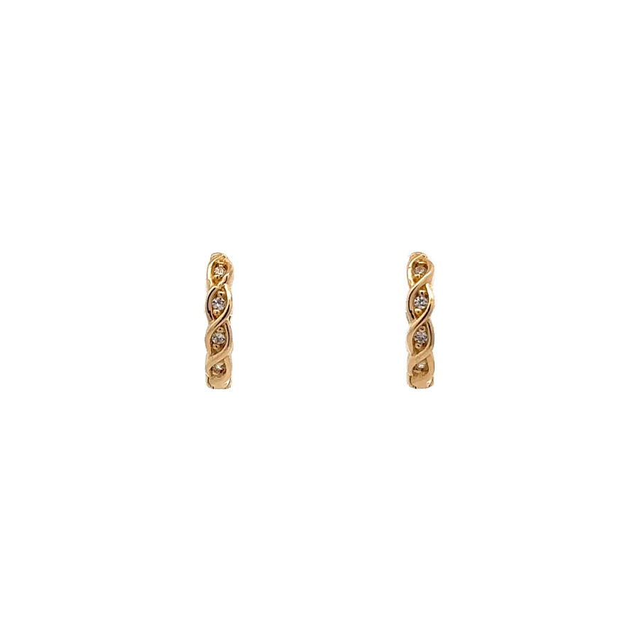 Goldene runde Ohrringe mit Zirkonen