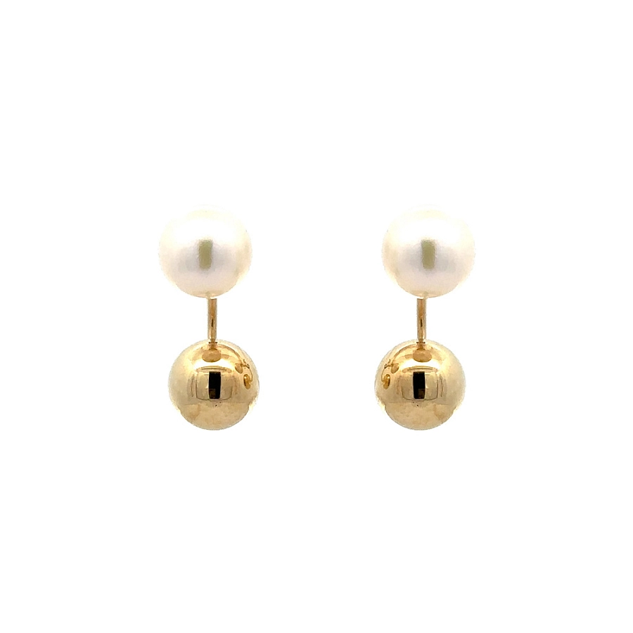 Gold Ohrringe Perlen mit Perle