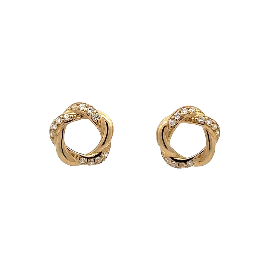 Gold-Ohrringe mit Zirkonen