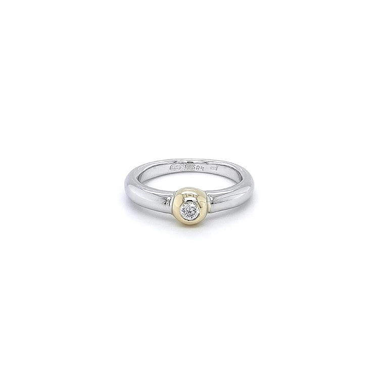Ring mit Zirkon aus Kombinationsgold
