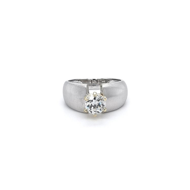 Verlobungsring mit Zirkon aus kombiniertem Gold