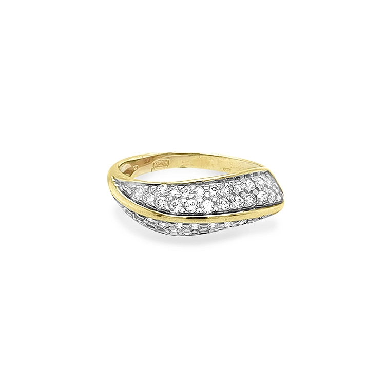 Goldring mit Zirkonen