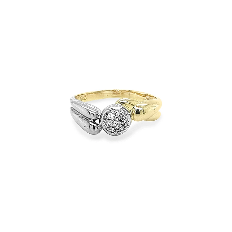 Goldring mit Zirkonen aus kombiniertem Gold