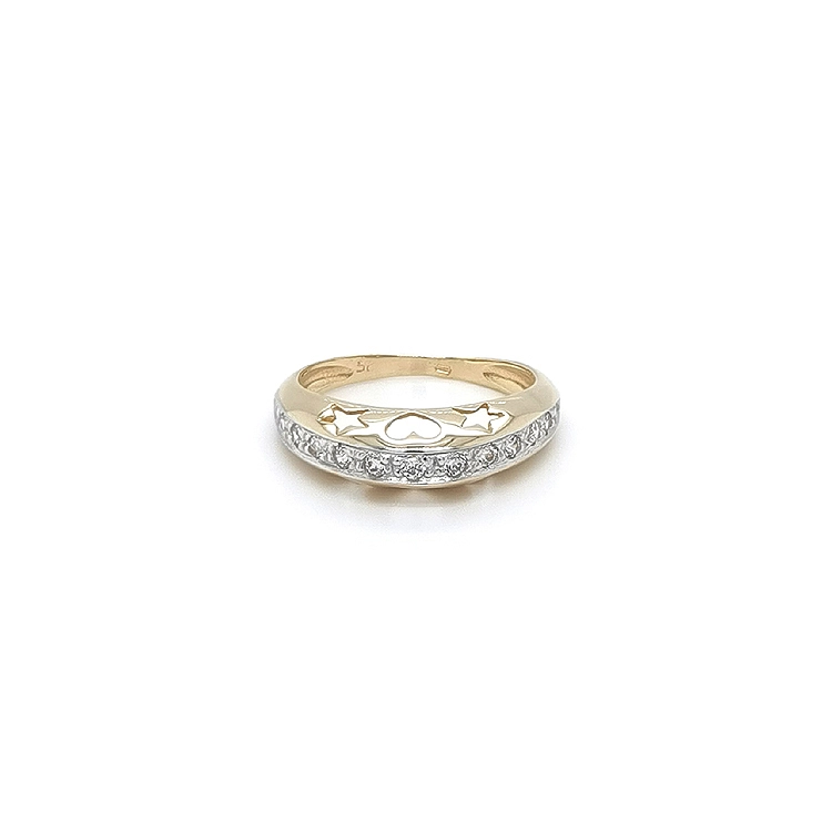 Ring mit Zirkonias in Gold-Kombination