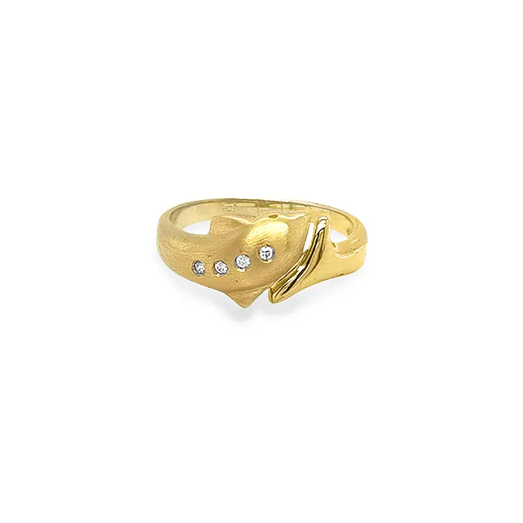 Goldring Delphin mit Zirkonen
