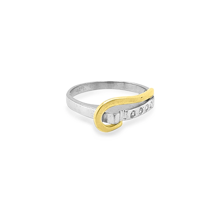 Ring mit Zirkonias in Gold-Kombination