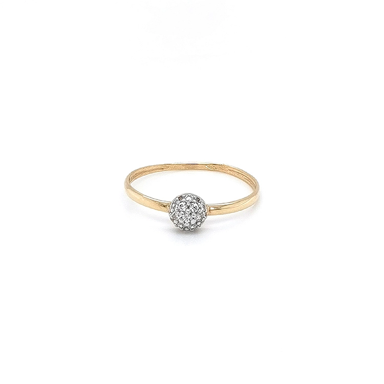 Gold Damenring mit Zirkonen