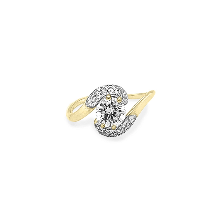 Gold Verlobungsring mit Zirkonen