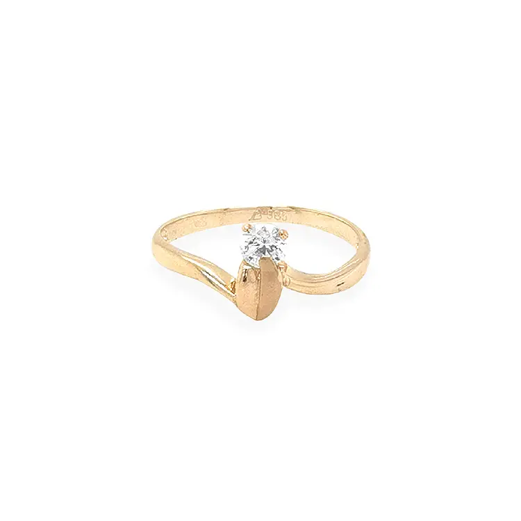 Gold Verlobungsring mit Zirkon