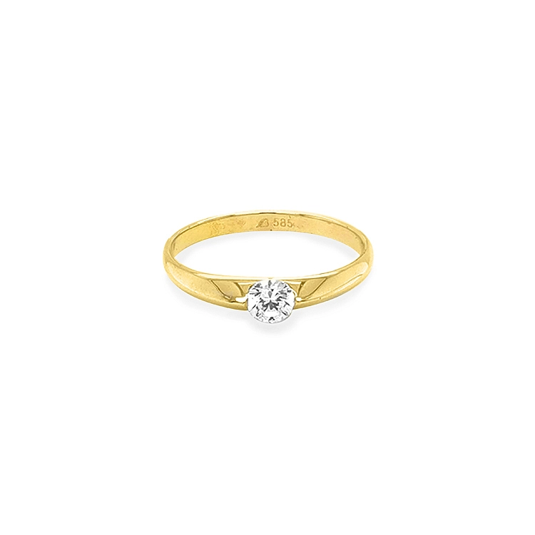 Gold Verlobungsring mit Zirkon