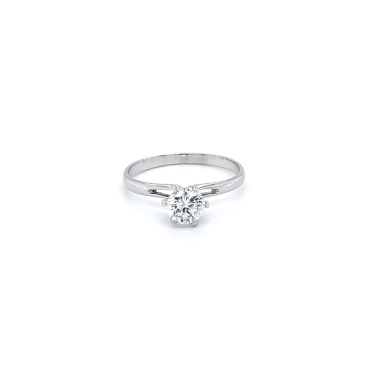 Verlobungsring mit Zirkon aus Weißgold