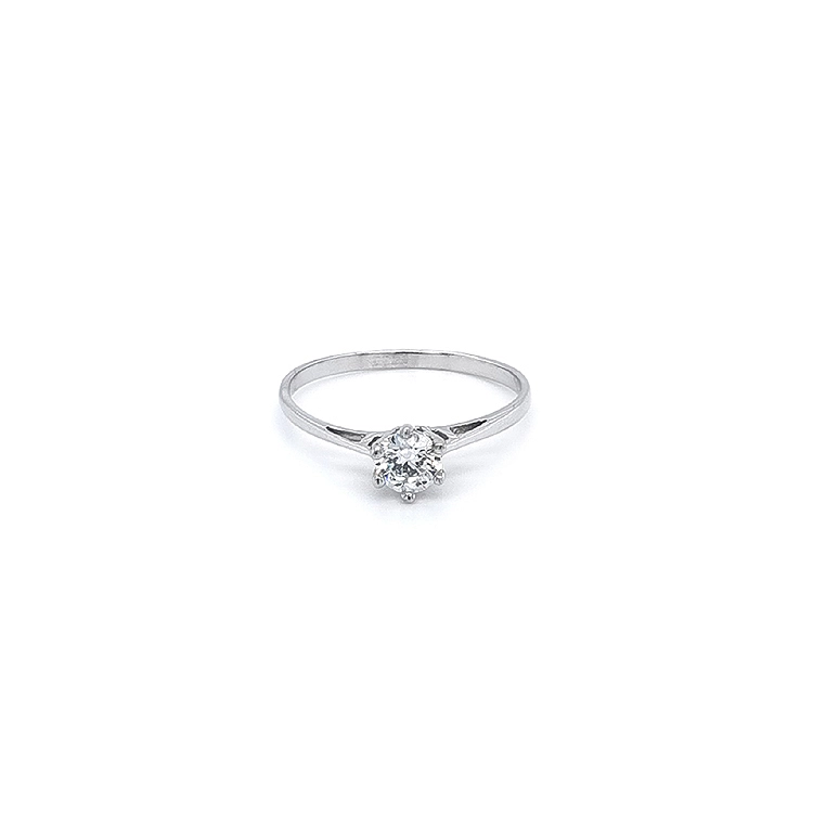 Verlobungsring mit Zirkon aus Weißgold
