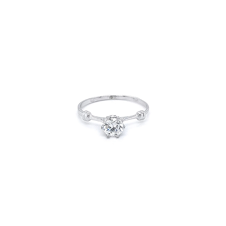 Verlobungsring mit Zirkon aus Weißgold