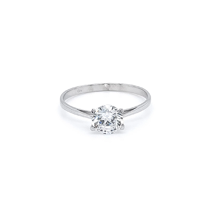 Verlobungsring mit Zirkon aus Weißgold