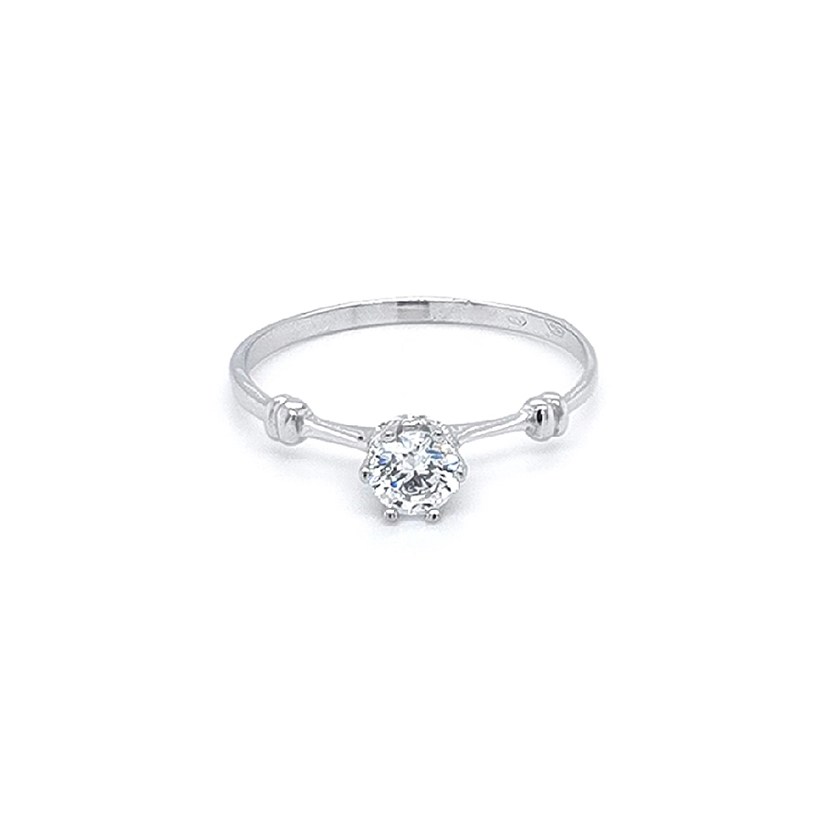 Verlobungsring mit Zirkon aus Weißgold