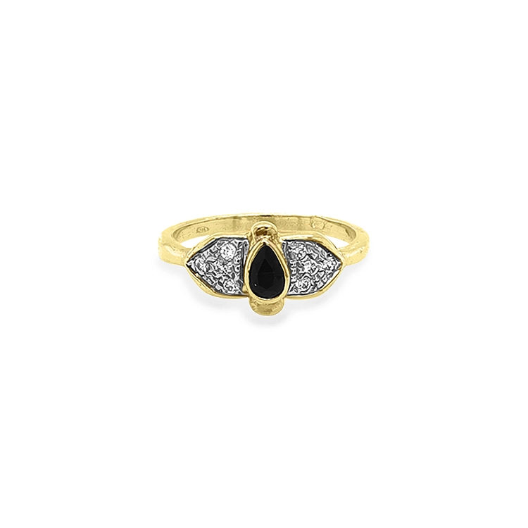Goldring mit farbigen Zirkonen