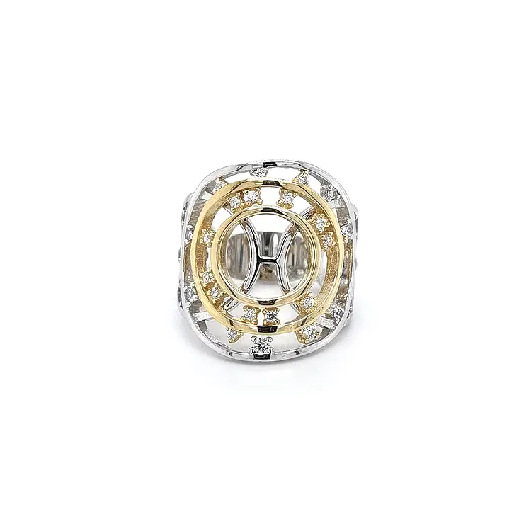 Ring mit Zirkonias in Gold-Kombination