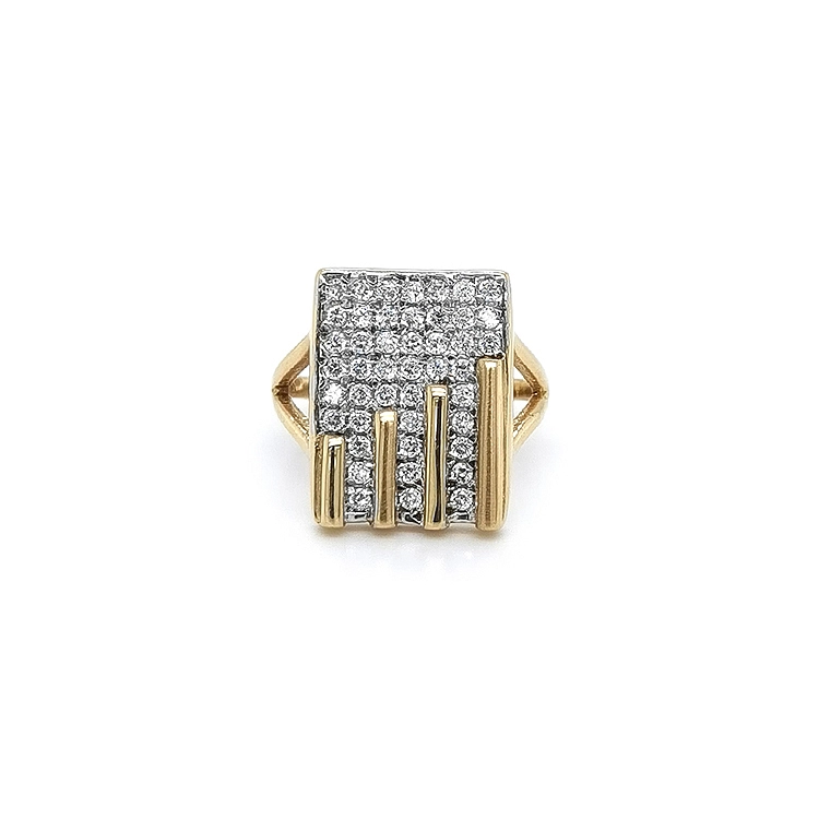 Ring mit Zirkonias in Gold-Kombination