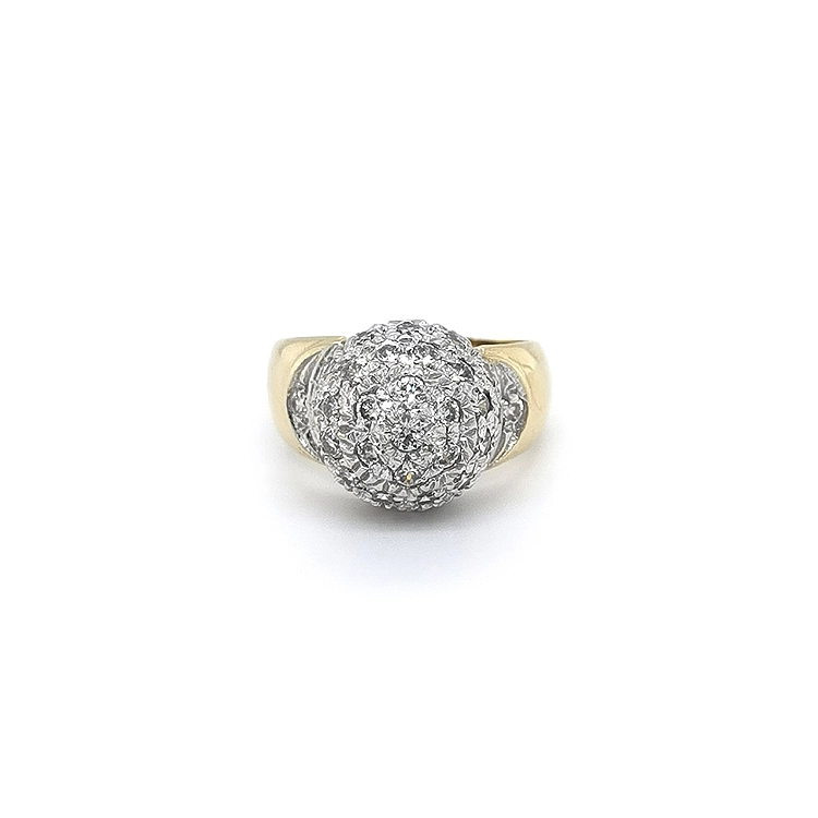 Ring mit Zirkonias in Gold-Kombination