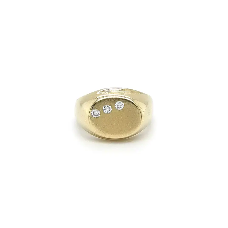 Gold Herrenring mit Zirkonen
