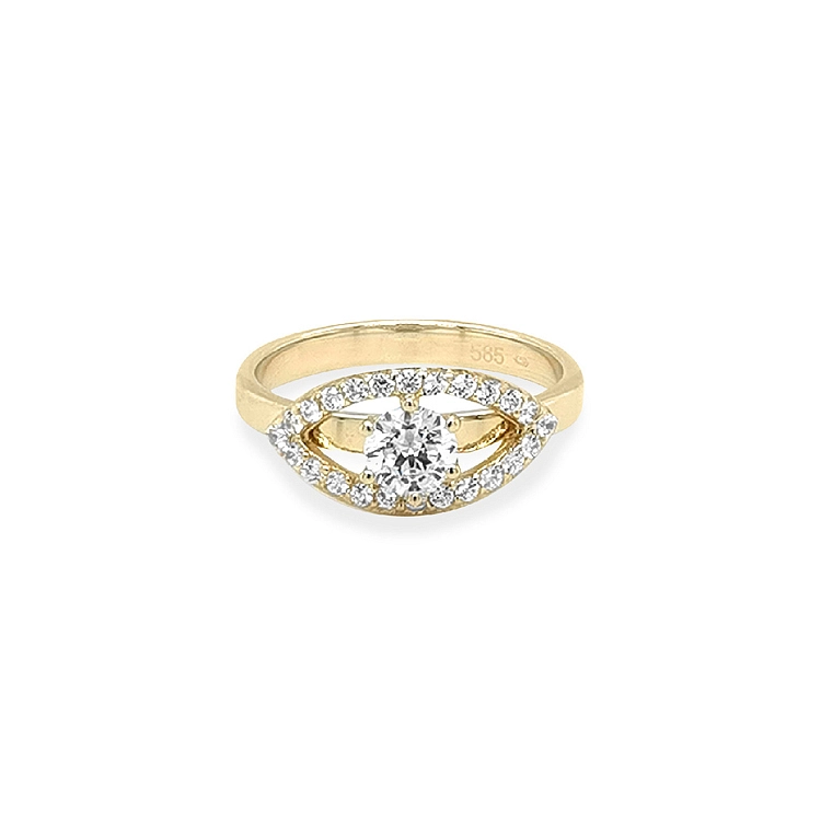 Goldring mit Zirkonen