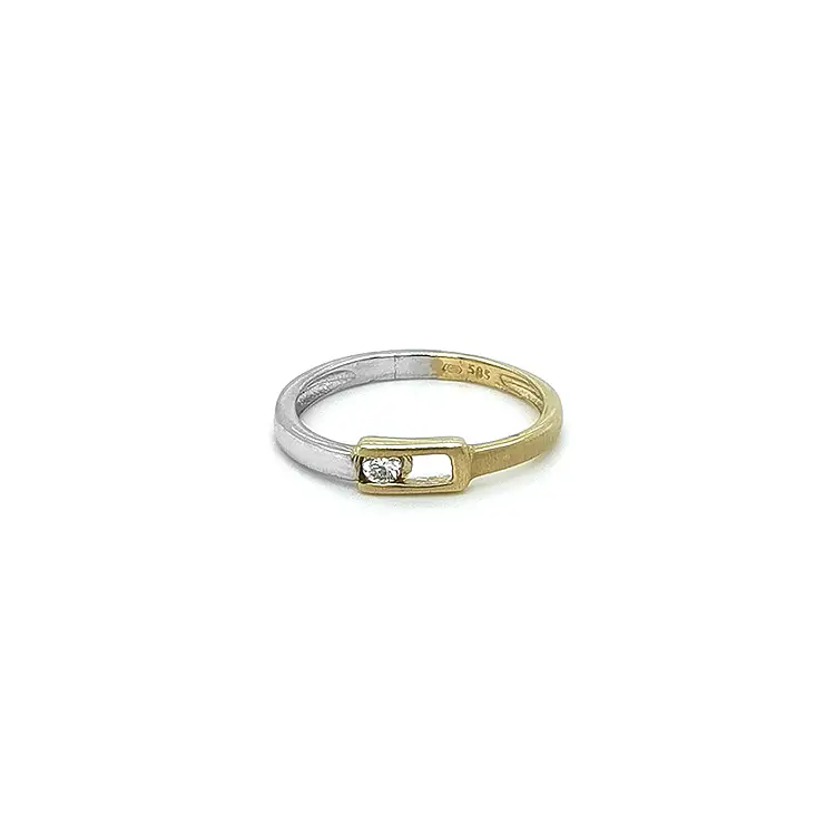 Ring mit Zirkon aus Kombinationsgold