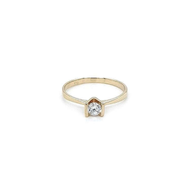 Gold Verlobungsring mit Zirkon