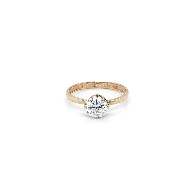 Gold Verlobungsring mit Zirkon