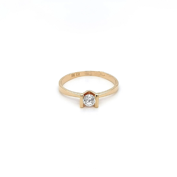 Gold Verlobungsring mit Zirkon