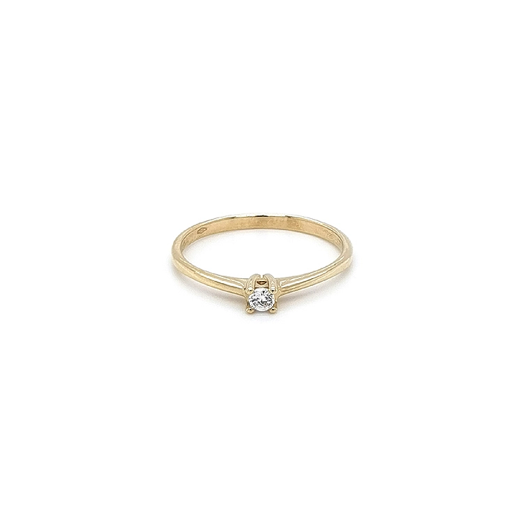 Gold Verlobungsring mit Zirkon