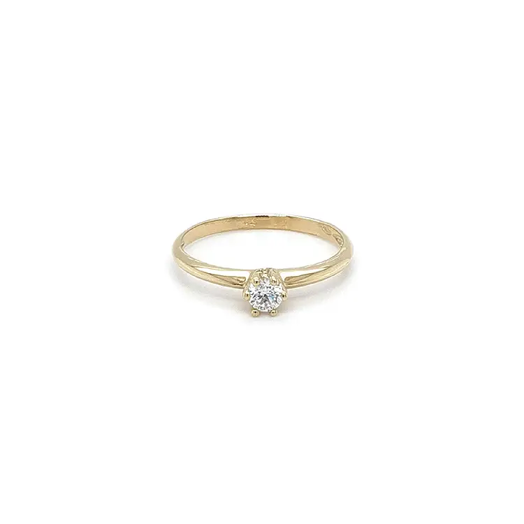 Gold Verlobungsring mit Zirkon