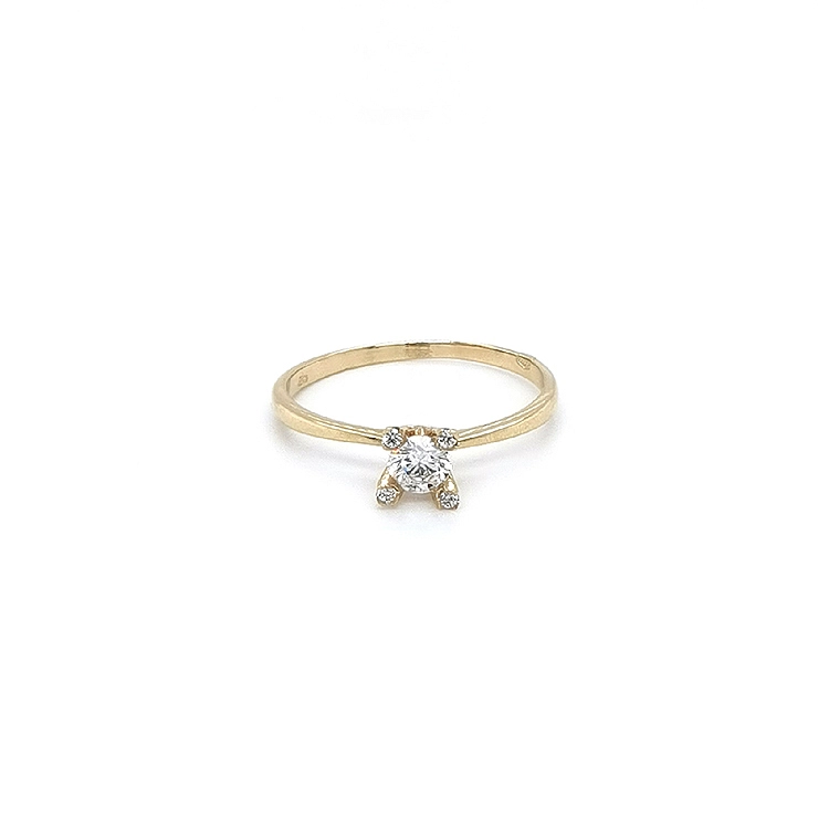 Gold Verlobungsring mit Zirkonen